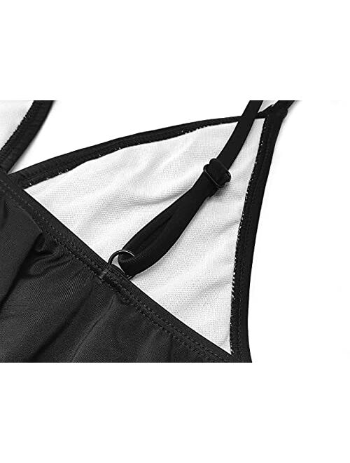 SHEKINI Girls Ruffle Flounce Triangle Bikini Print Bottom Two Piece Swimsuits