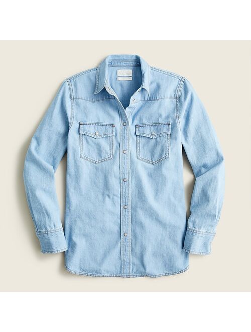 J.Crew Slim-fit western chambray shirt in light wash