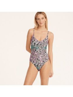 Strappy one-piece in watercolor floral