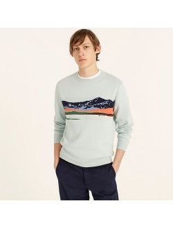 Organic cotton landscape jacquard sweater