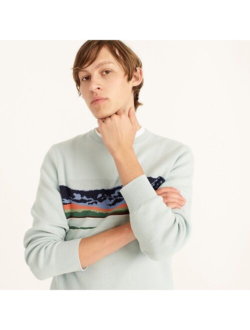 J.Crew Organic cotton landscape jacquard sweater