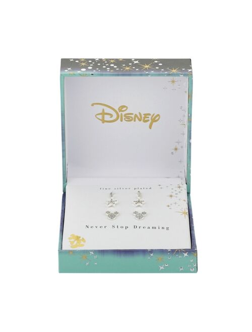 Disney Silver Plated Crystal Mickey Mouse Earring Set