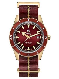 Men's Stainless Steel Swiss Automatic vintage Watch with Vinyl Strap, Red, 18 (Model: R32504407)