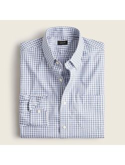 Slim Bowery wrinkle-free stretch cotton shirt in windowpane
