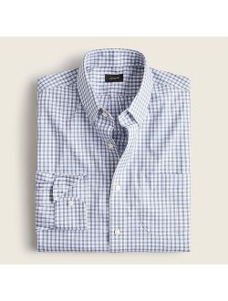 Slim Bowery wrinkle-free stretch cotton shirt in windowpane