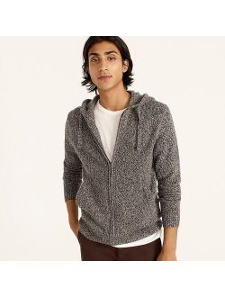 Limited-edition marled Scottish cashmere full-zip hooded sweater
