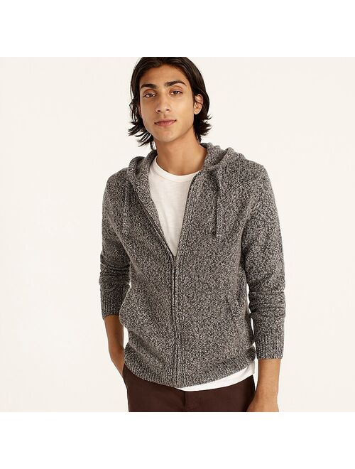 J.Crew Limited-edition marled Scottish cashmere full-zip hooded sweater