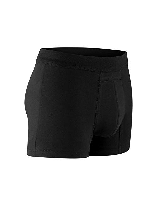 PROTECHDRY Washable Urinary Incontinence Cotton Boxer Brief Underwear for Men with Front Absorbent Area, Black Medium - 5 Pack (Buy 4 GET 1 Free)