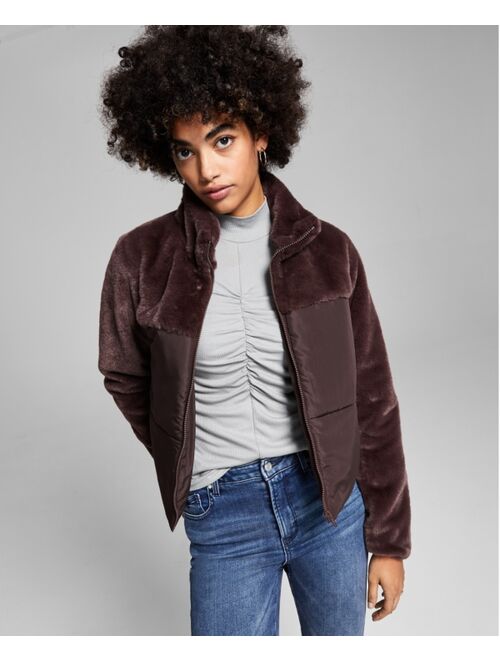 And Now This Women's Mixed-Media Puffer Jacket