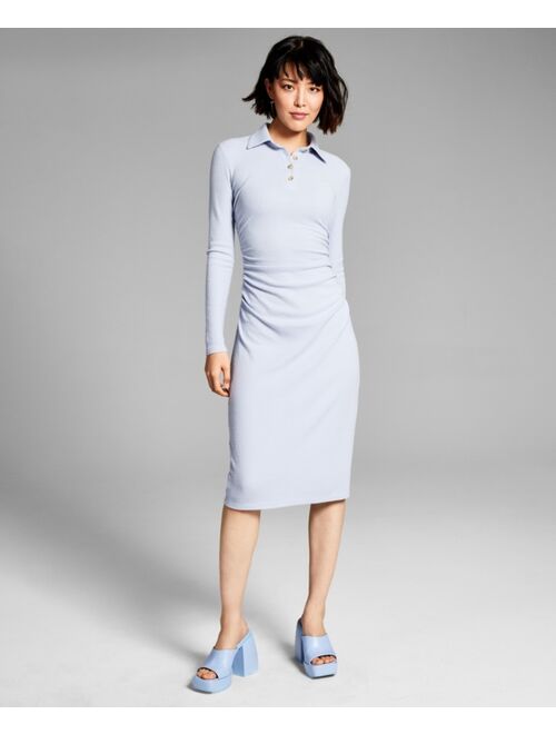 And Now This Women's Ruched Polo Dress