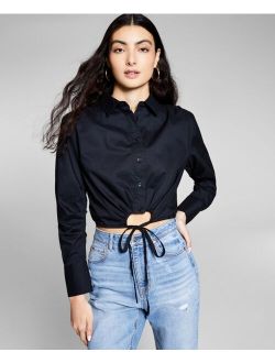Women's Cotton Keyhole Shirt