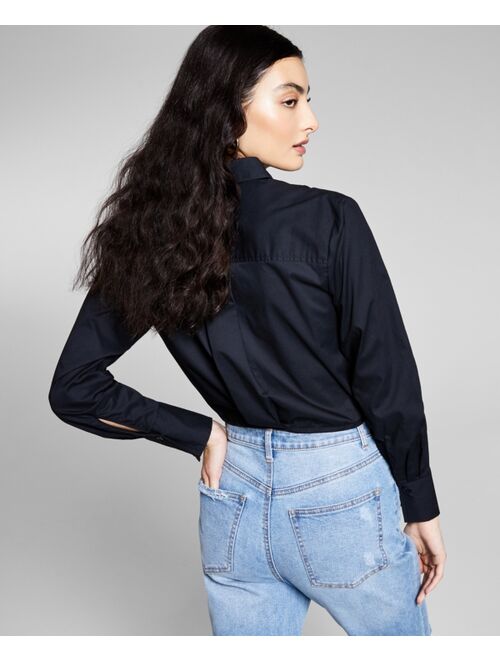 And Now This Women's Cotton Keyhole Shirt