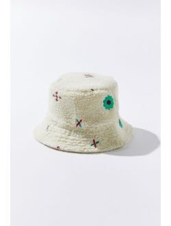 Embroidered Sherpa Bucket Hat