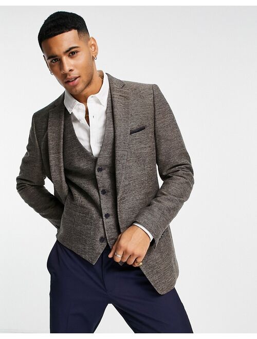 French Connection slim fit herringbone suit jacket