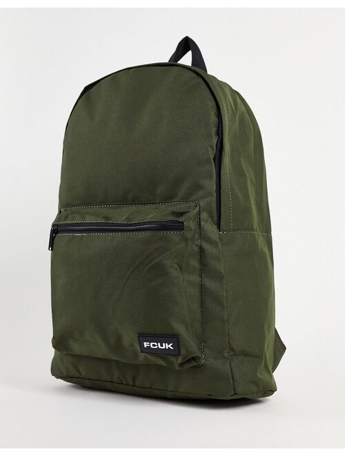 Buy French Connection FCUK logo backpack in khaki online | Topofstyle