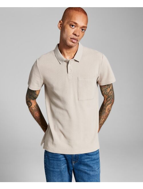And Now This Men's Regular-Fit Waffle-Knit Polo Shirt
