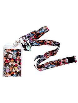 Disney Villains All Over Print Lanyard with Maleficent Charm