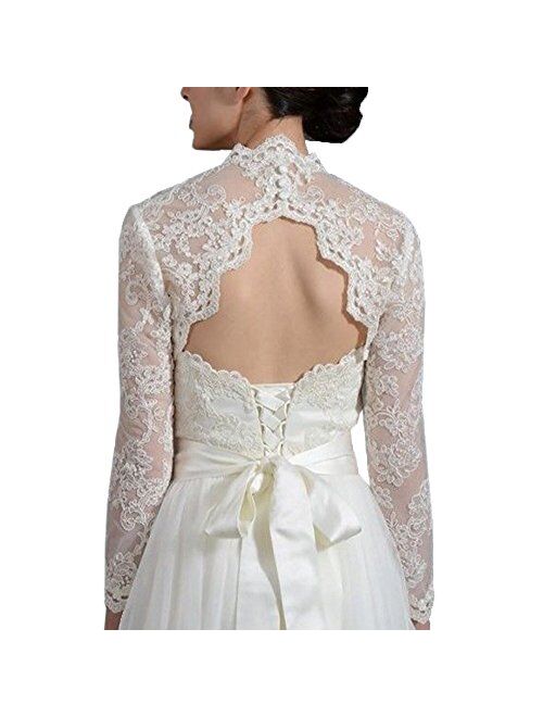 Amy's Accessory Women's Applique Backless Wedding Bridal Jacket Wraps C59Amy
