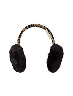 Leopard Knit & Faux Fur Earmuffs Women's One Size
