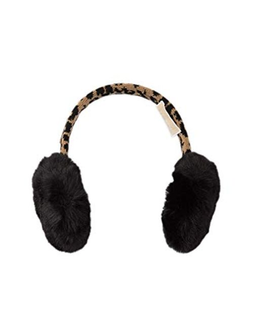 Michael Kors Leopard Knit & Faux Fur Earmuffs Women's One Size