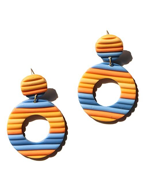 Polymer Clay Drop Dangle Cute Earrings for Women,Lavy Chsia Handmade Long Minimalist Earrings, Jewelry Gifts for Women Girls