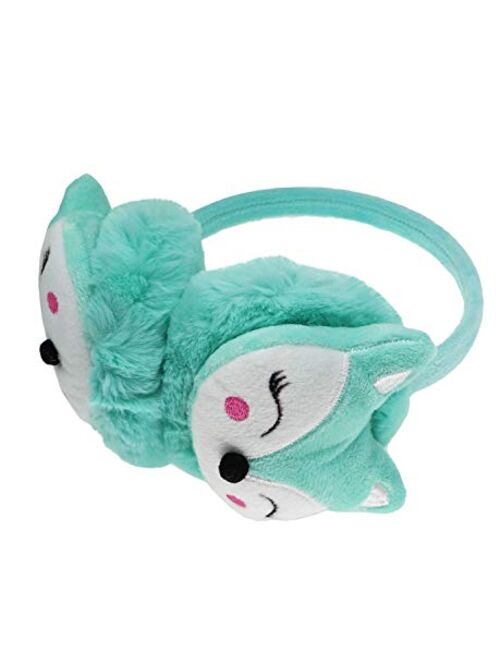 PURFANREE Kids Winter Earmuffs Plush Warm Cute Fox Ear Warmers Earflap Cute Cartoon Earmuff for Boys Girls Baby Toddlers