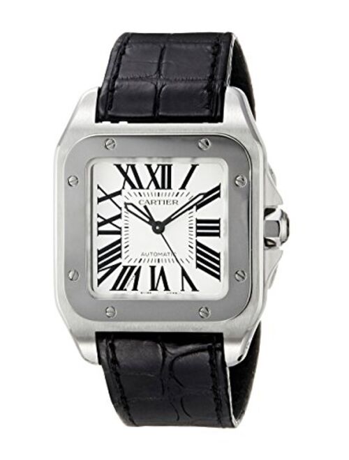 Cartier Midsize W20106X8 Santos 100 Automatic Leather Watch