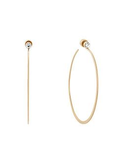 Women's Stainless Steel Gold-Tone Hoop Earrings