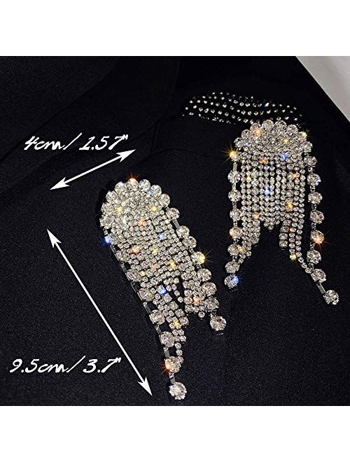 FXmimior Fashion Women Earrings Long Chain Drop Dangle Earrings Jewelry (Silver)