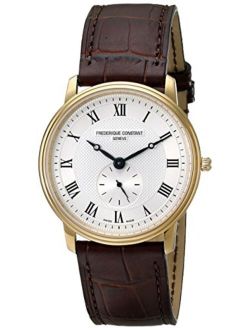 Men's 235M4S5 Slim Line Analog Swiss Quartz Brown Watch