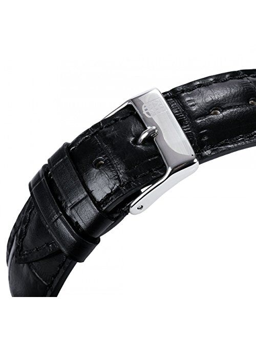 Frederique Constant Men's FC220NS4S6 Slim Line Slim Line Mens Black Leather Strap Watch Watch