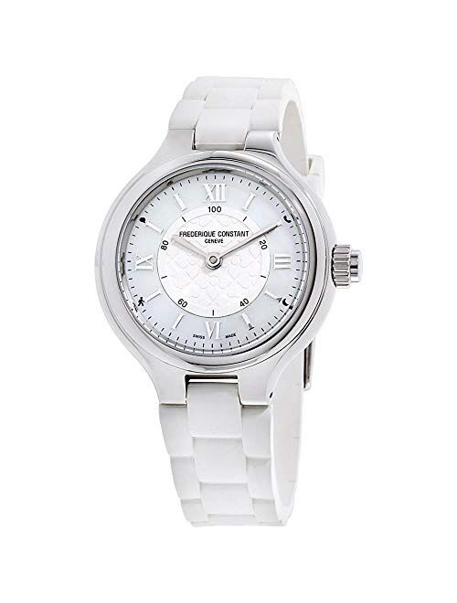 Frederique Constant HSW Silver Dial Silicone Strap Ladies Watch FC281WH3ER6