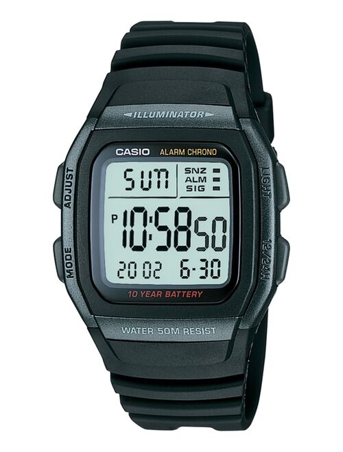 Casio Unisex Digital Black Resin Strap Watch 38mm
