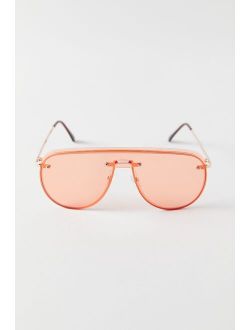 Brooke Rimless Aviator Shield Sunglasses
