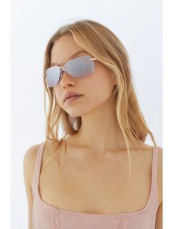 Kaia Rimless Brow Bar Sunglasses