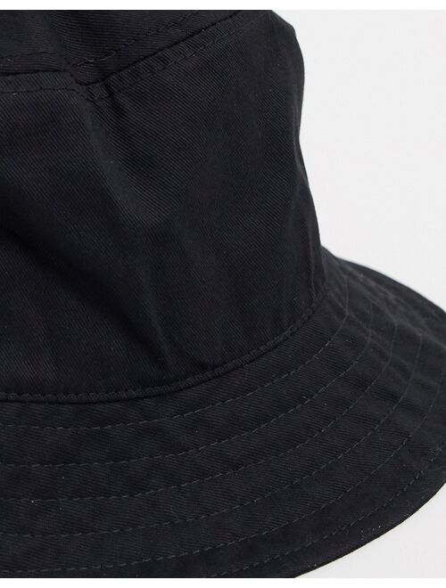 Asos Design cotton bucket hat in black