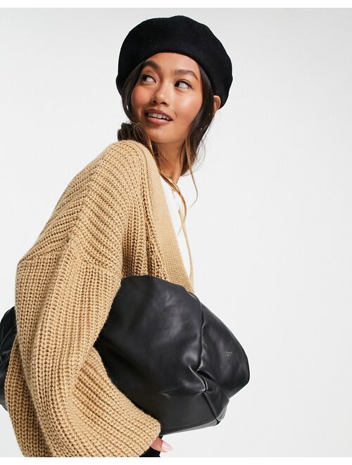 Asos Design wool beret with improved fit in black