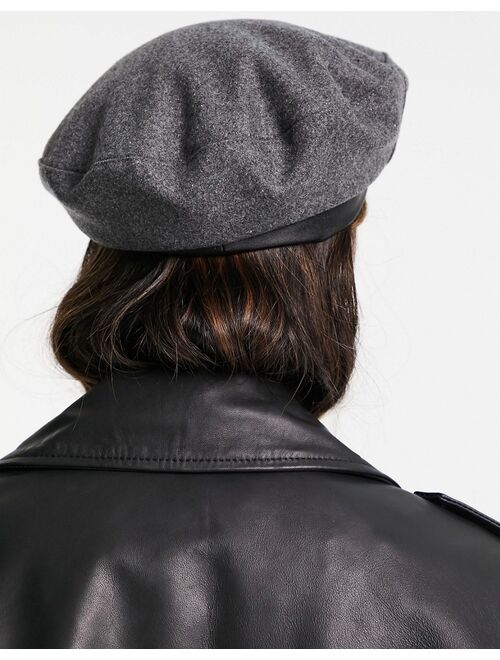 Asos Design oversized beret in charcoal