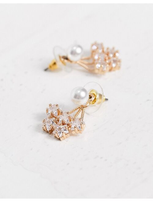 ALDO Treclya starburst pearl stud earrings in gold