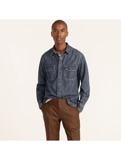 Midweight denim workshirt in dark wash