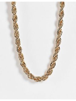 chunky twist chain necklace in gold