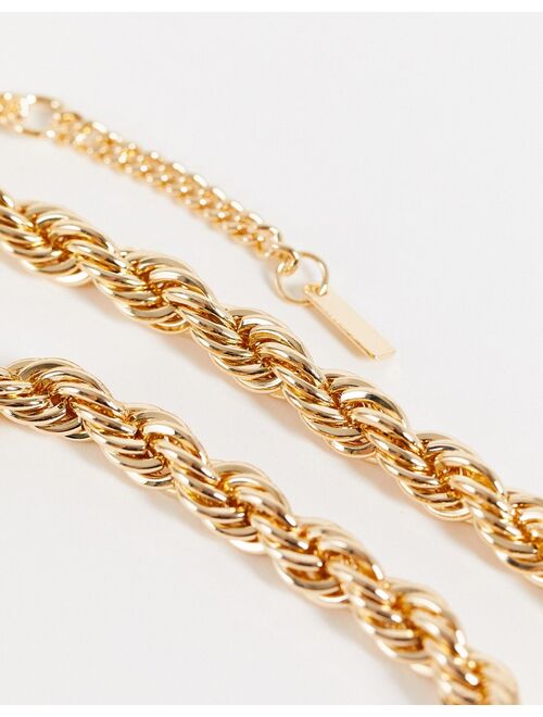 Topshop chunky twist chain necklace in gold