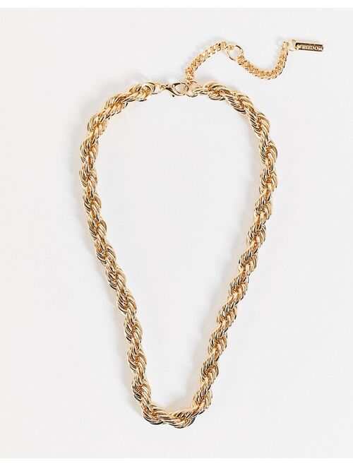 Topshop chunky twist chain necklace in gold
