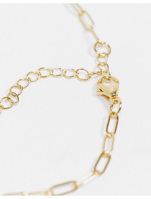 Asos Design 14k gold plate necklace with mini padlock