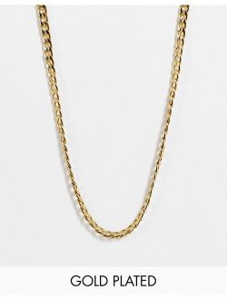 14k gold plated necklace in curb chain