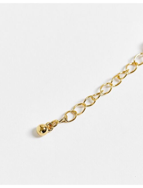 Asos Design 14k gold plated necklace in curb chain