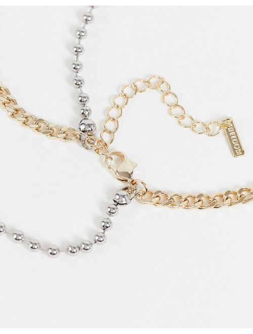 Topshop pave screw heart multirow necklace in gold