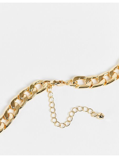 Asos Design necklace with crystal in gold tone