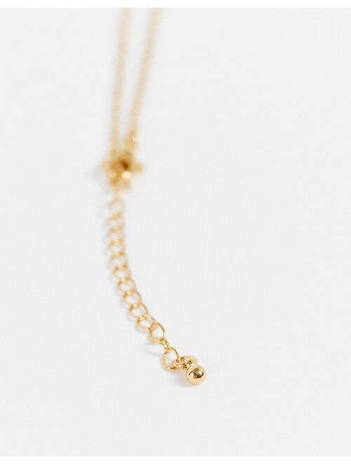 Asos Design 14k gold plated necklace with mini safety pin