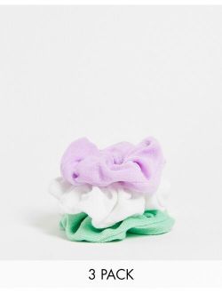 scrunchie 3 pack in pastel terry